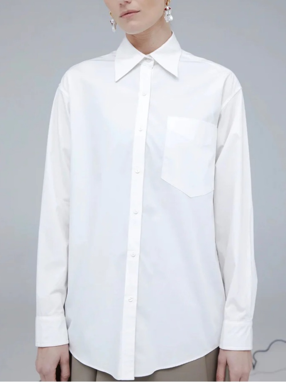 NEW HARRIS TAPPER Kantor  shirt in white button down cotton relaxed size 12 or L